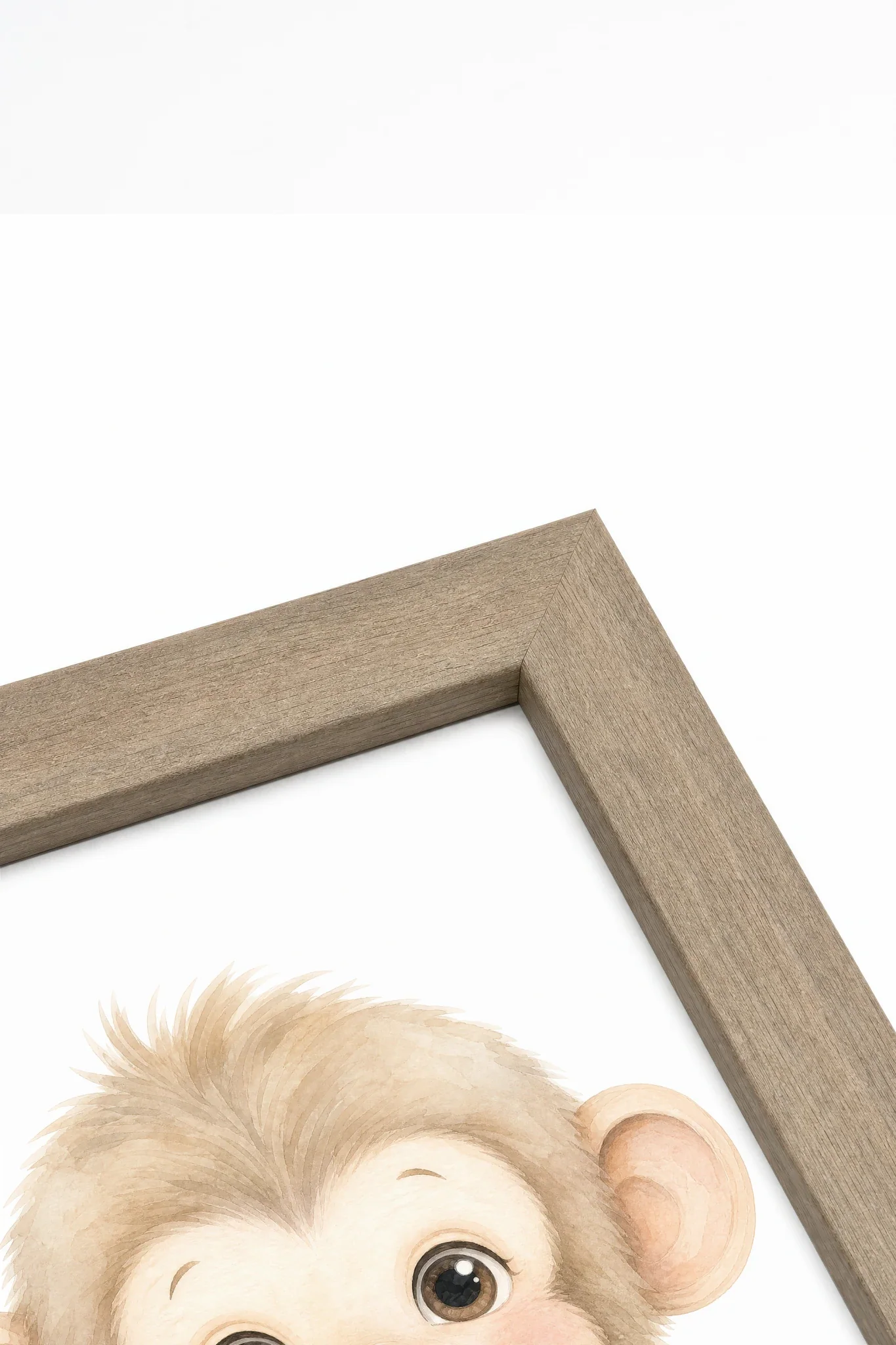 PETIT SINGE Oeuvre sur toile rigide encadré brun chêne - Shopthatapp.ca