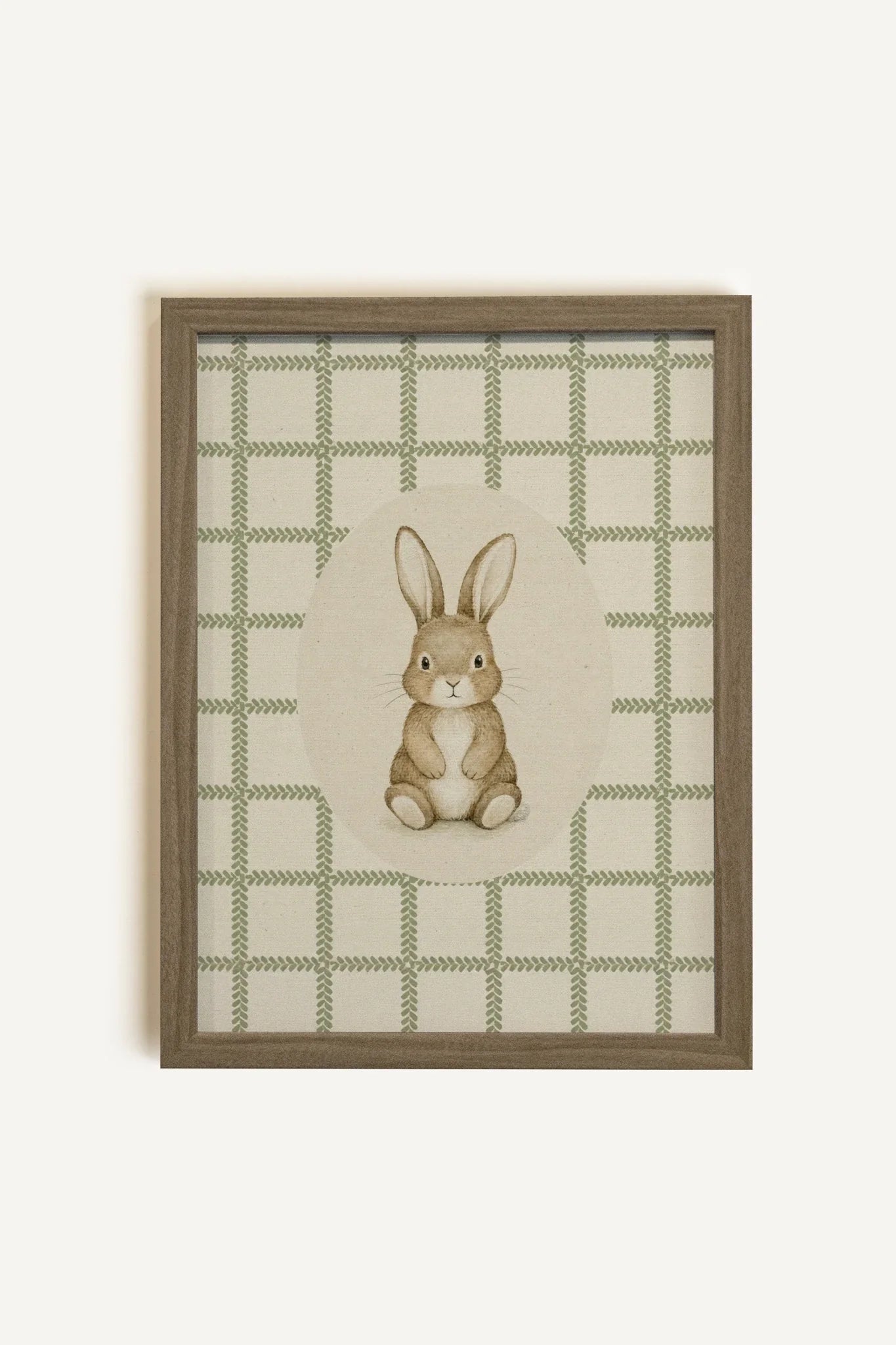 COUNTRY BUNNY Canvas Art - Oeuvre sur toile rigide encadrée en brun chêne (collective) - Shopthatapp.ca