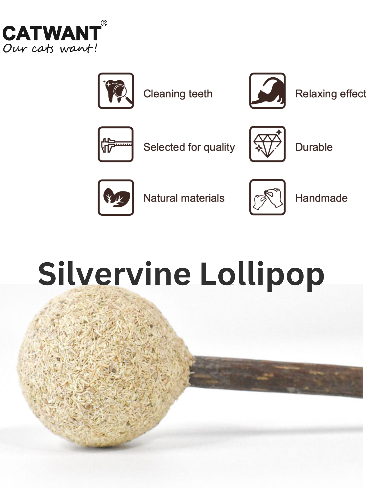 Catnip Silvervine Lollipop - Natural Cat Toy for Fun and Stimulation - Shopthatapp.ca