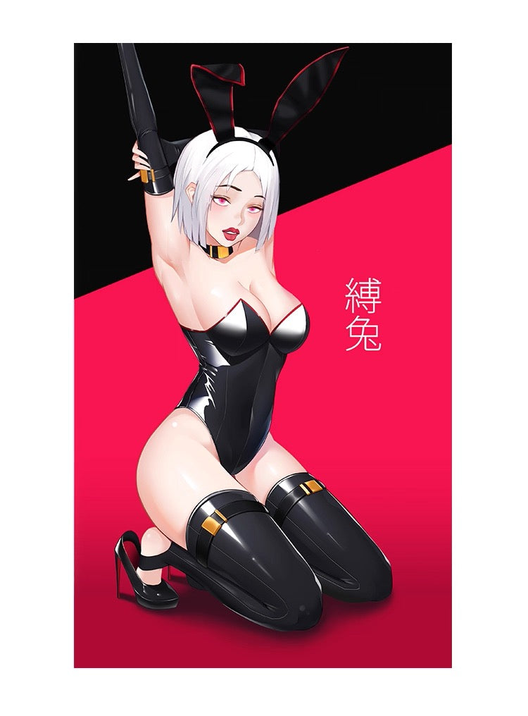 PU Leather Bound Bunny Strapless Bunny Girl Cosplay Costume Sexy Open Crotch Lingerie - Shopthatapp.ca