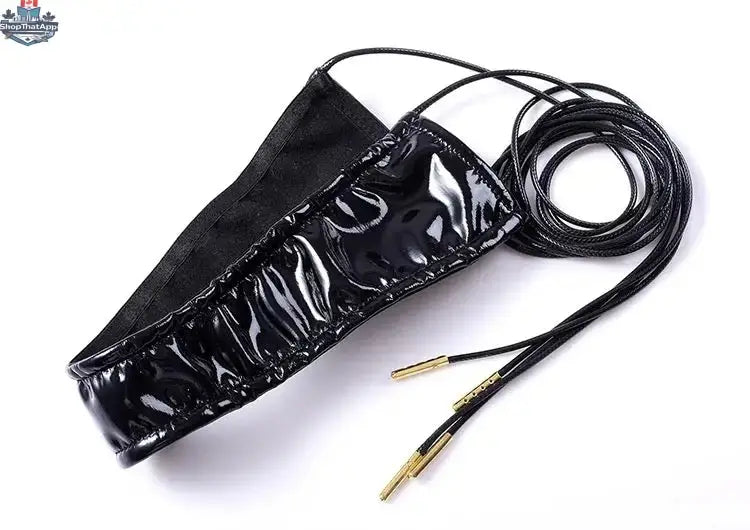 MRJCOS PU leather bunny cosplay costume featuring strapless design and open crotch lingerie for a sexy, playful look.