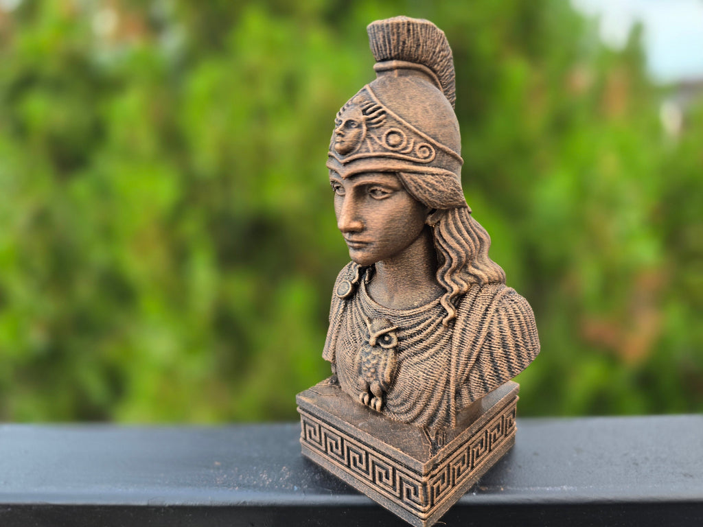 Athena Bust Greek Mythology Sculpture – Exquisite Detail and Artistic Craftsmanship