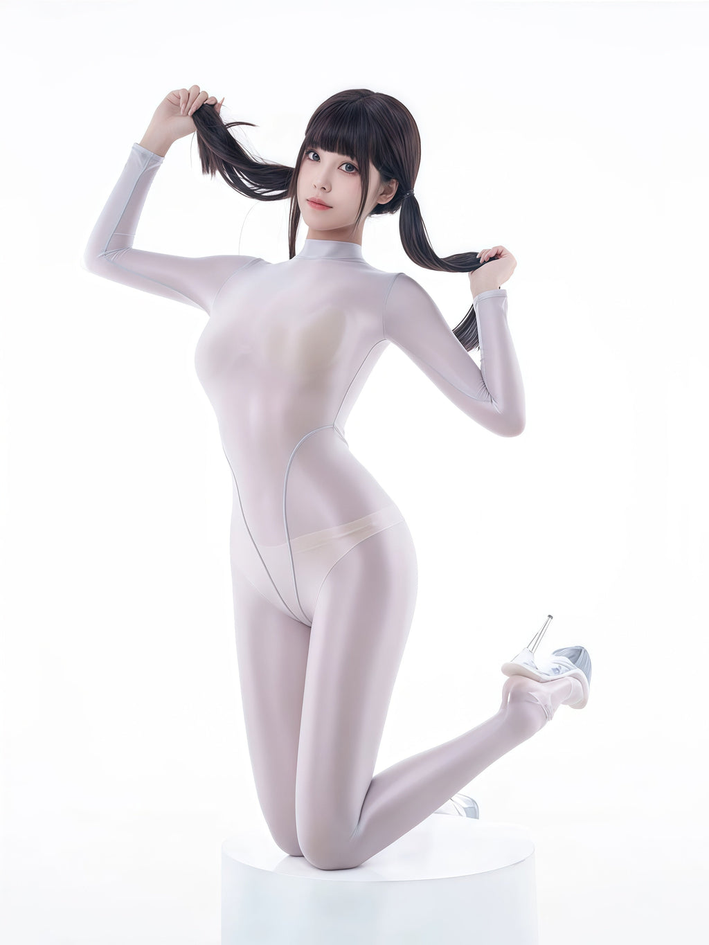 Spandex Nylon See Through Sheer Full Bodysuit Zentai Shinny Cosplay Suit - Shopthatapp.ca
