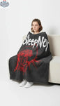 Slipknot band throw blanket featuring dark, artistic band logo and graphic design, perfect for cozying up with music memorabilia.