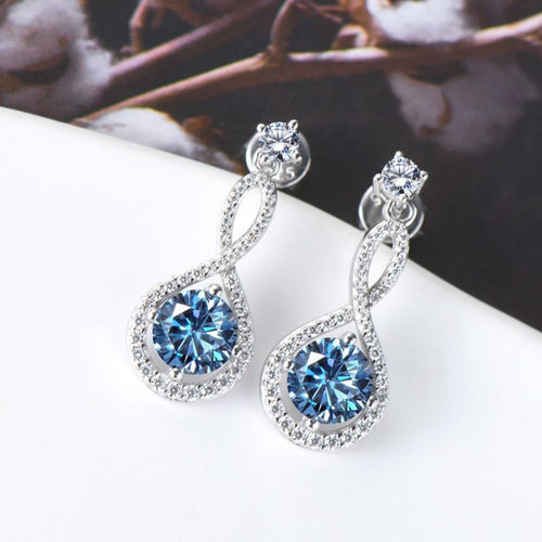 1 Carat Moissanite Silver Earrings in 925 Sterling Silver - Shopthatapp.ca