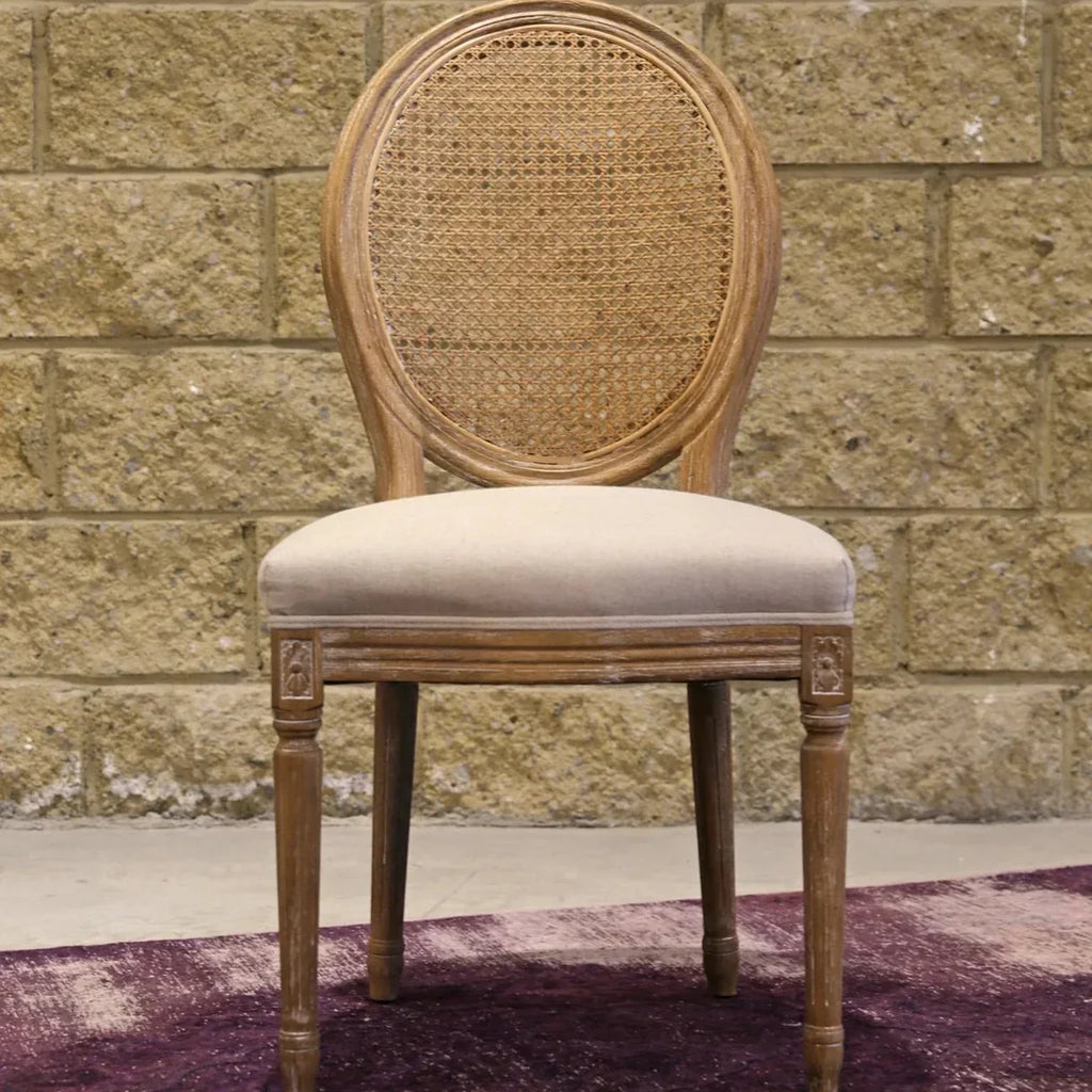Napoleon Dining Chair w/ Cane Back- Antique Linen - Www.Shopthatapp.ca