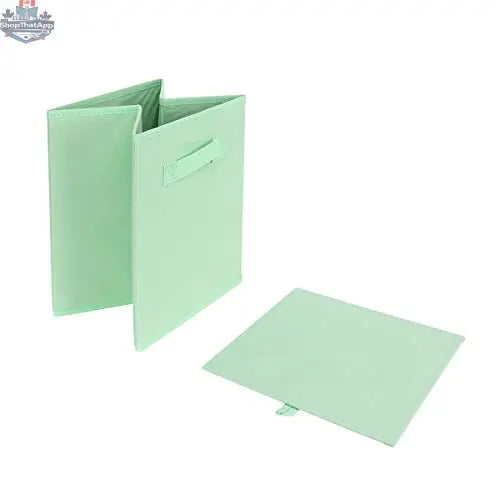 Six foldable storage bins in a 6-pack, versatile organizer cube boxes for closet and home organization.