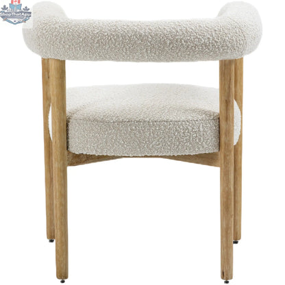 Elegant Hygge Design House Oslo Cream Dining Chair with plush upholstered cream fabric and modern dining room style.