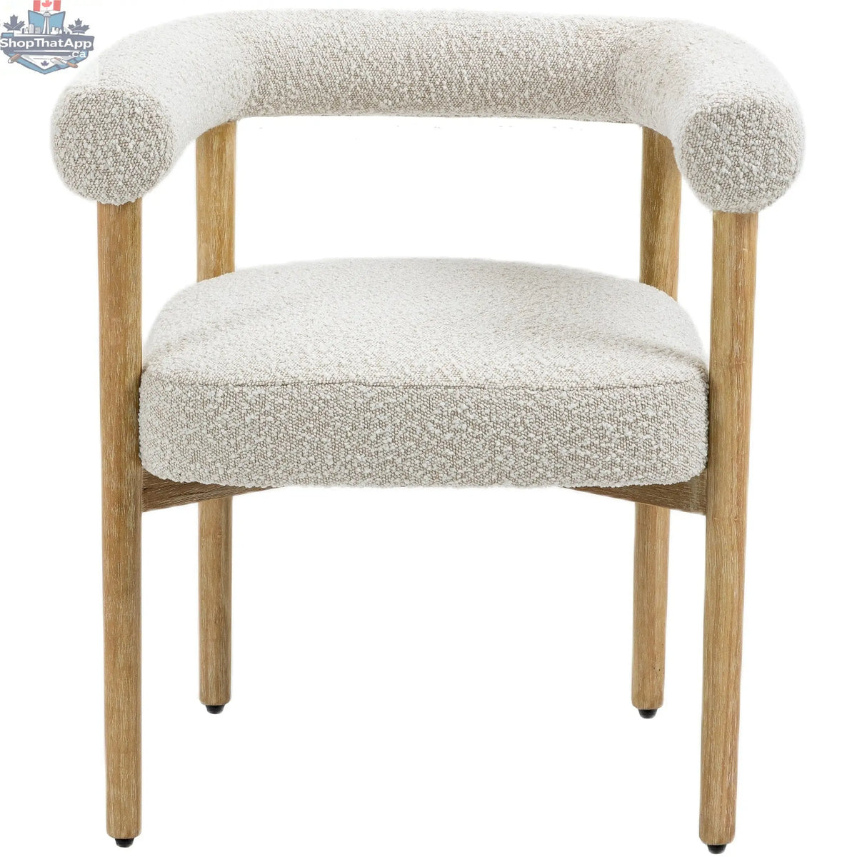 Elegant Hygge Design House Oslo Cream Dining Chair with plush upholstered seat and sleek wooden legs.