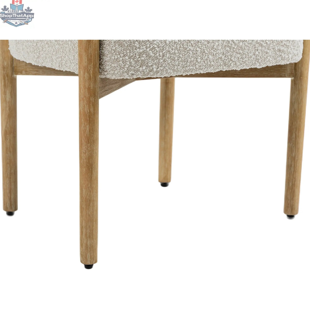 Cream Svea Boucle Dining Chair by Hygge Design House, showcasing plush boucle fabric and modern dining chair design.