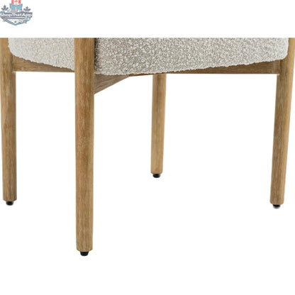 Cream Svea Boucle Dining Chair by Hygge Design House, showcasing plush boucle fabric and modern dining chair design.