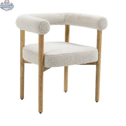 Svea Boucle Cream Dining Chair by Hygge Design House, stylish upholstered chair with a cozy boucle fabric and modern design.