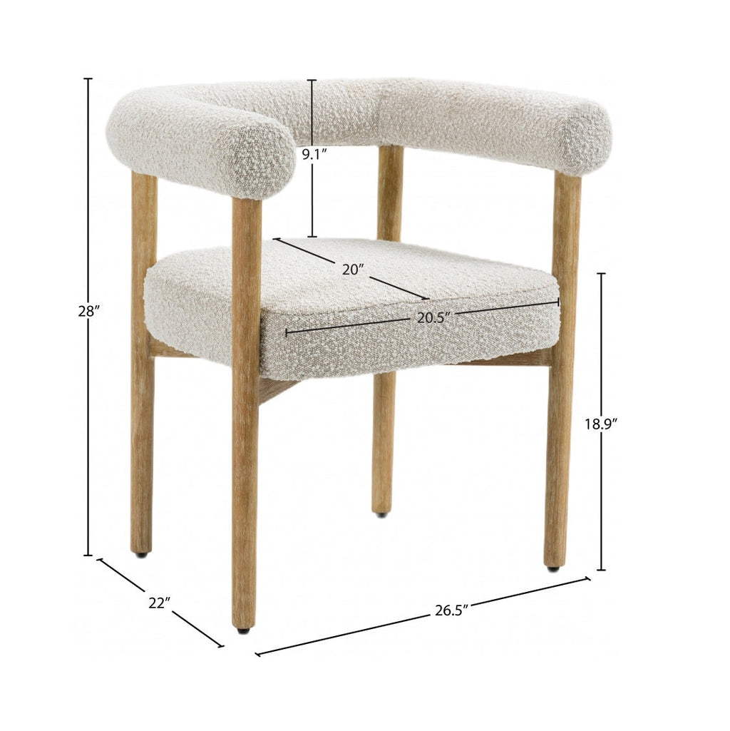 Svea Boucle Dining Chair - Cream - Www.Shopthatapp.ca