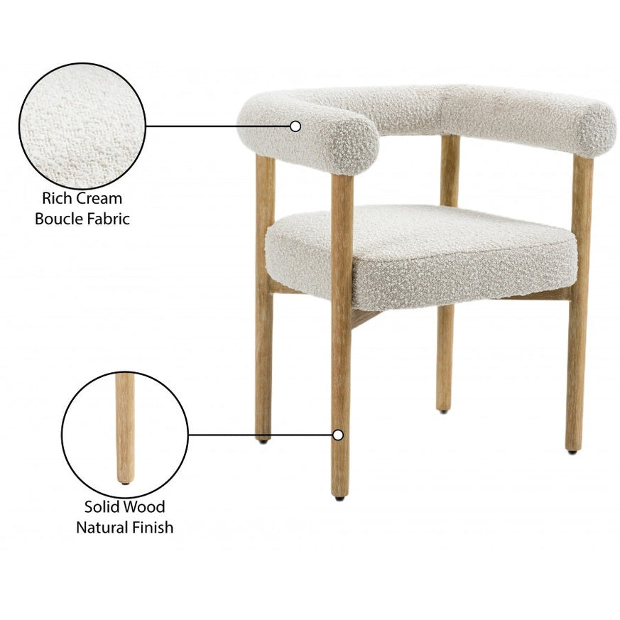 Svea Boucle Dining Chair - Cream - Www.Shopthatapp.ca