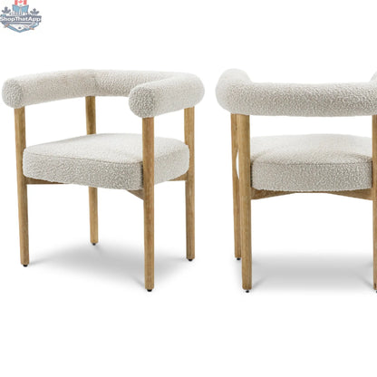 Hygge Design House Oslo Cream Dining Chair with plush cream upholstery and elegant modern design for dining room decor.