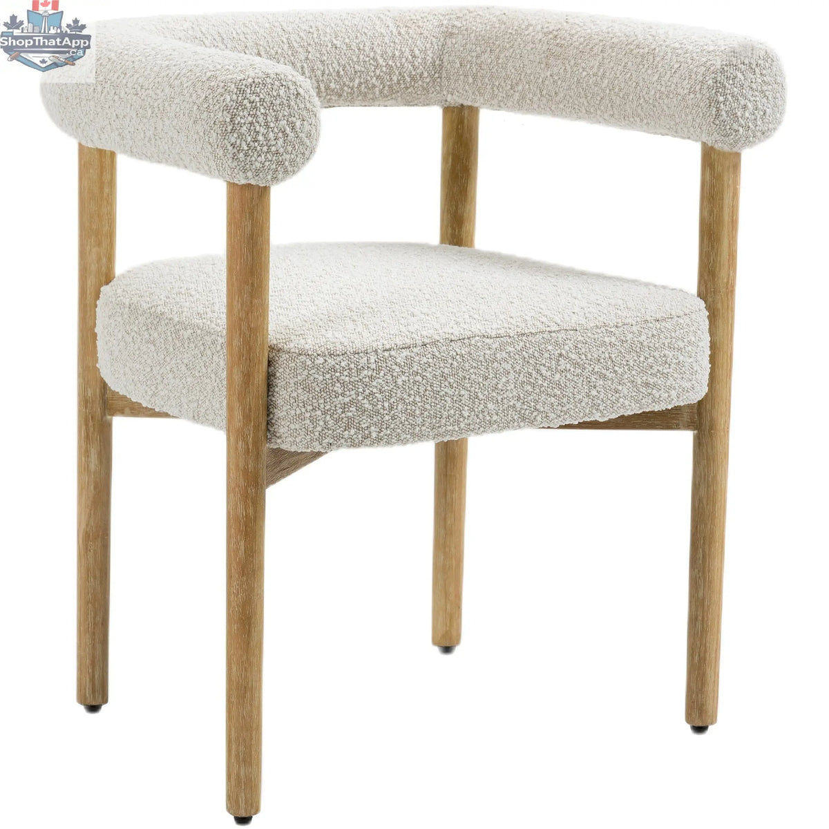 Elegant Hygge Design House Oslo Cream Dining Chair with upholstered cream fabric and sleek modern design.