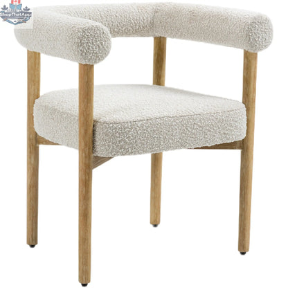 Elegant Hygge Design House Oslo Cream Dining Chair with upholstered cream fabric and sleek modern design.