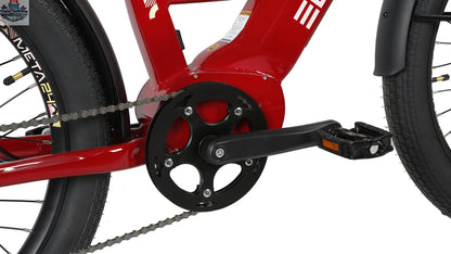 E-Vélo EUNORAU QUEBEC META24 1.0 electric bicycle with sleek frame and modern design, ready for urban and outdoor riding.