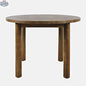 Hygge Design House Frigg round dining table with wooden finish, shown from the front view, perfect for modern dining rooms.
