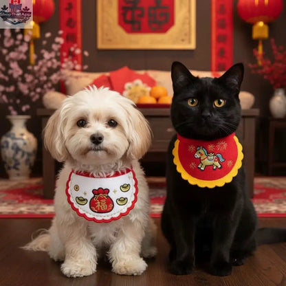 Fortune Blessing Pet Bib for Dogs & Cats | Lunar New Year Accessory - Shopthatapp.ca