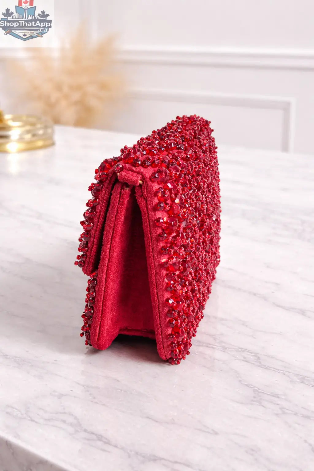 Elevate Your Style with the Ruby Royale Crystal Evening Bag - Shopthatapp.ca