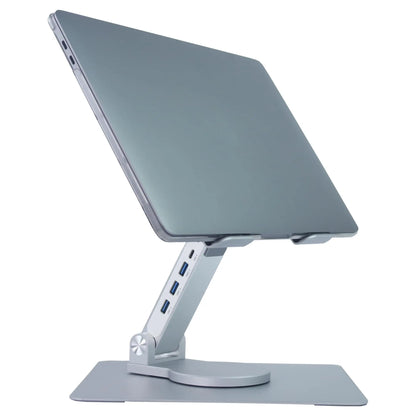 Vanlis Adjustable Laptop Stand with 360 Rotating Base Foldable Ergonomic Laptop Riser for Desk Swivel Computer Stand for Laptop or Tablet Metal Laptop Holder – Collapsible Fits 13-17” MacBook - Shopthatapp.ca