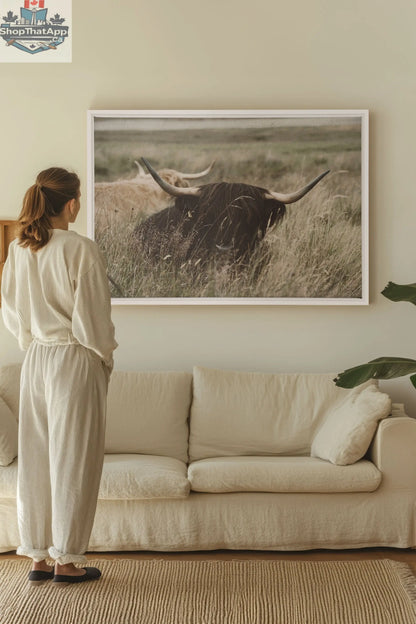 HIGHLAND SPIRIT - Route du Village Canvas Art - Oeuvre sur toile étirée - Shopthatapp.ca