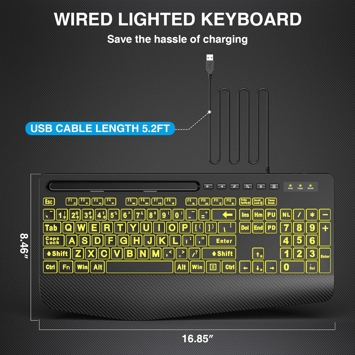 Wired Keyboard Mouse Combo – Large Print Backlit with Ergonomic Wrist Rest & 6-DPI RGB Mouse--www.Shopthatapp.ca-ebasketonline