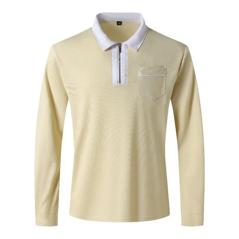 2024 Autumn Men's Zipper Polo Shirts - Trendy Long Sleeve Fashion - Shopthatapp.ca