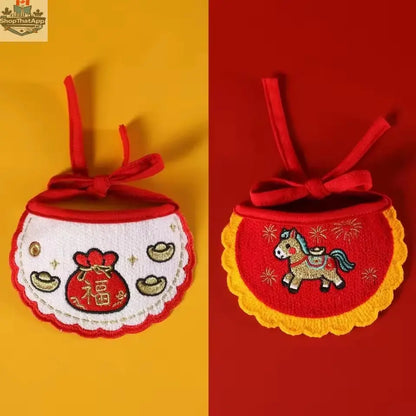 Fortune Blessing Pet Bib for Dogs & Cats | Lunar New Year Accessory - Shopthatapp.ca