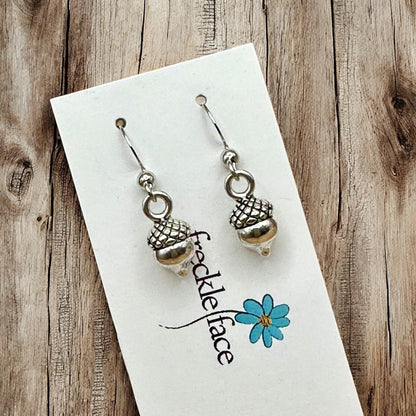 Simple Acorn Earrings – Minimalist Autumn-Inspired Earrings in Mixed Metals - Shopthatapp.ca