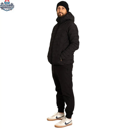 Northern Sun Dawson Down Jacket, insulated winter jacket with hood and quilted design, suitable for cold weather.