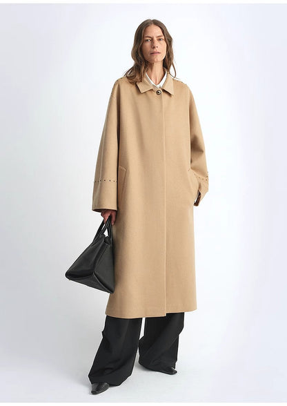 Dream of Champs Elysees Wool Coat - Essential Riveted Lapel for Women in Autumn and Winter - Shopthatapp.ca