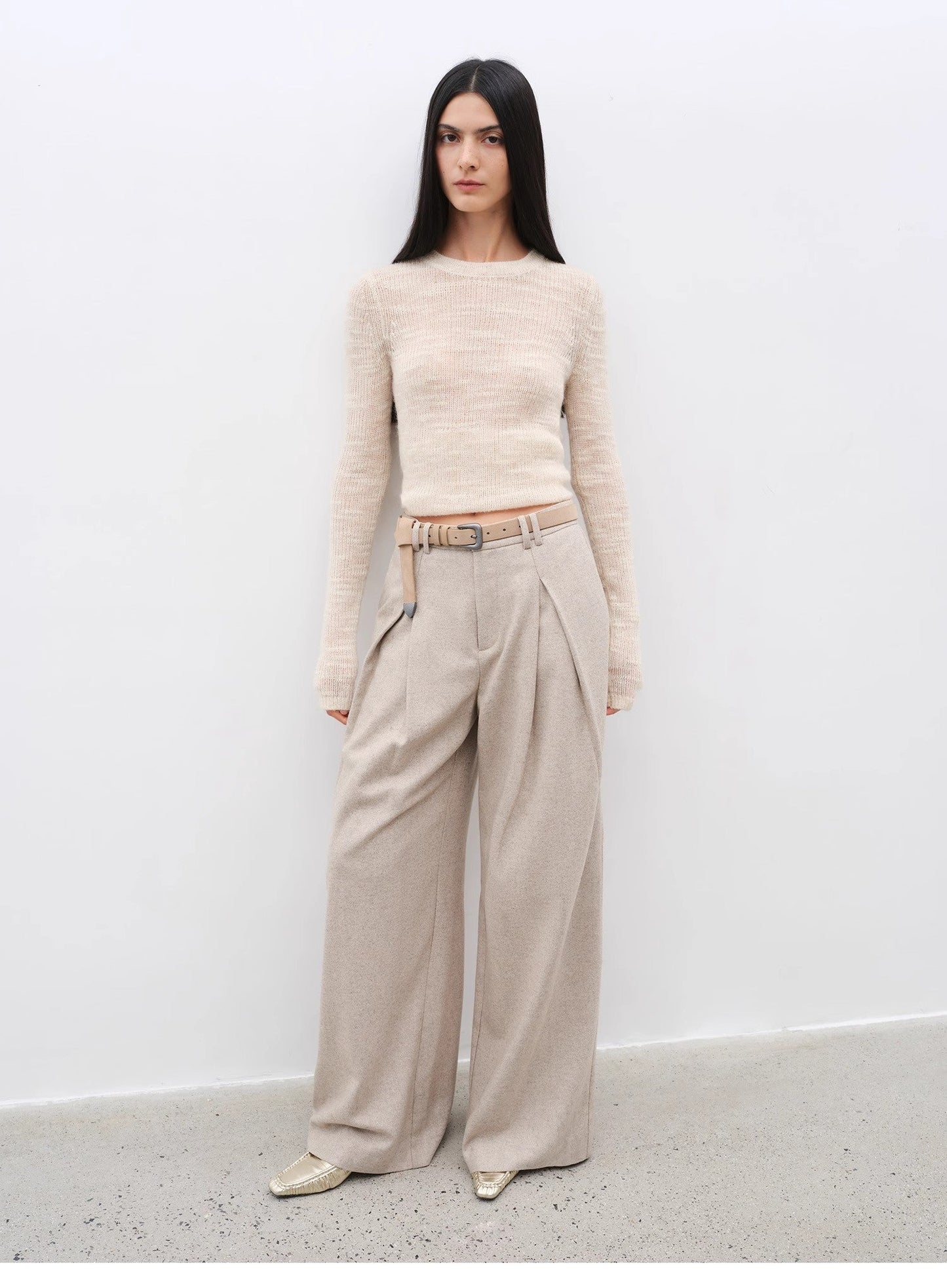 City Stroll Wool-Blend Wide-Leg Trousers for a Relaxed Autumn Look - Shopthatapp.ca