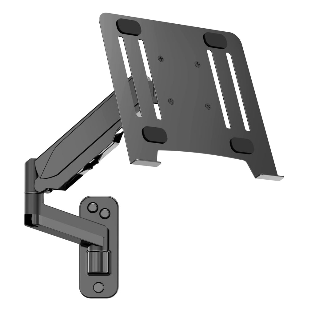 UPGRAVITY Laptop Wall Mount 2-in-1 Gas Spring Wall Holder with Laptop Tray for 12"-17" Notebook/13-32 Computer Screen Full Motion Adjustable Wall Mount Laptop Stand Holds 3.3-17.6lbs