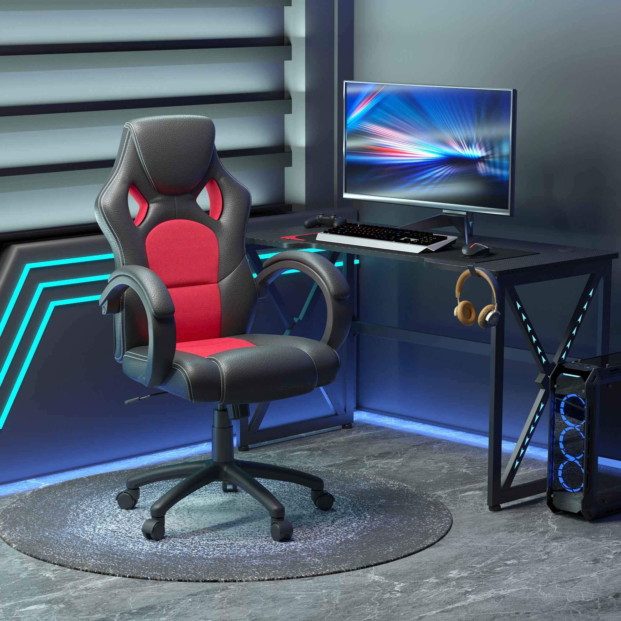Foster Gaming-Office Chair-Red/Black