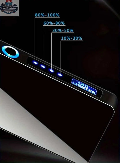 777tech plasma rechargeable electric lighter with metal double arc, USB charging, LED display, touch sensor, windproof flameless design