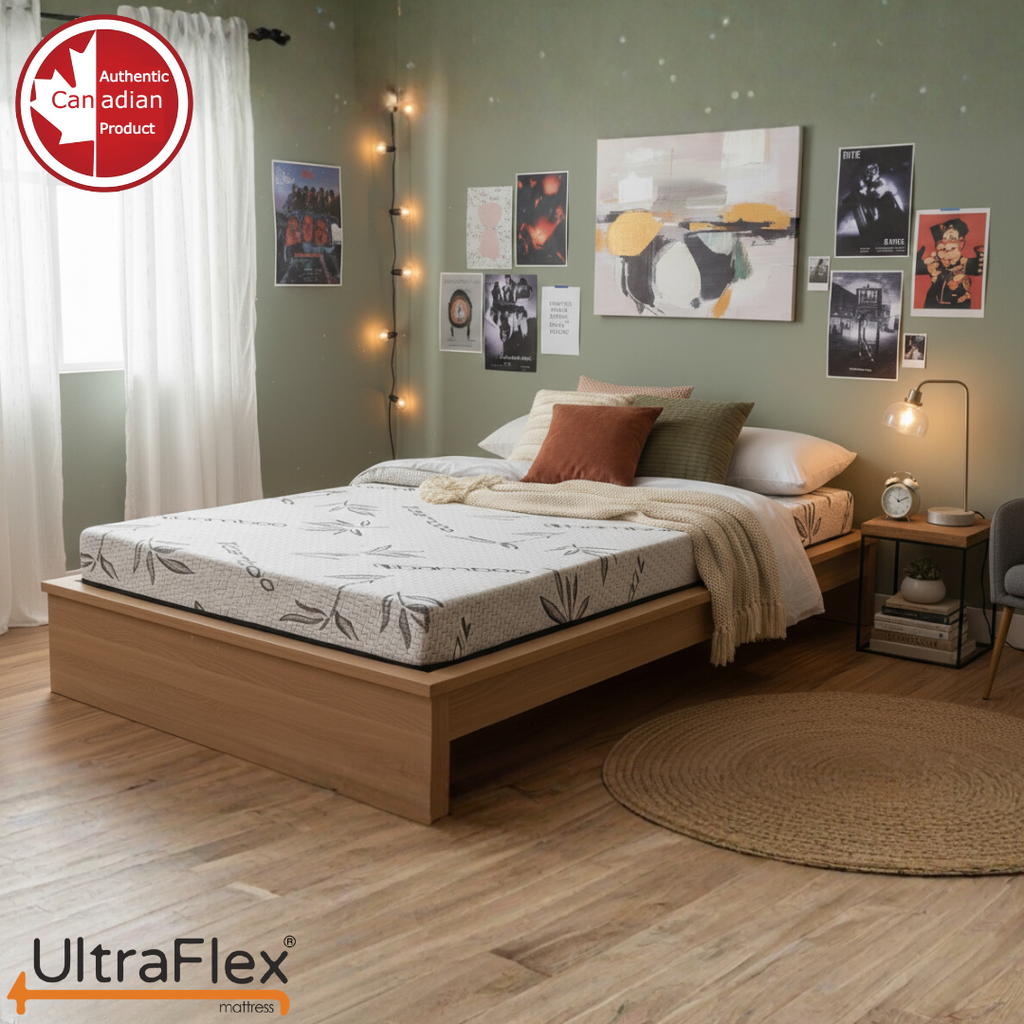 UltraFlex® ATLAS Mattress and BoxSpring Set-Canadian Made Firm Reversible Foam Mattress – Cooling Gel Infused High-Density Foam with Breathable Bamboo Cover – CertiPUR-US® Certified for Superior Comfort & Support - Shopthatapp.ca
