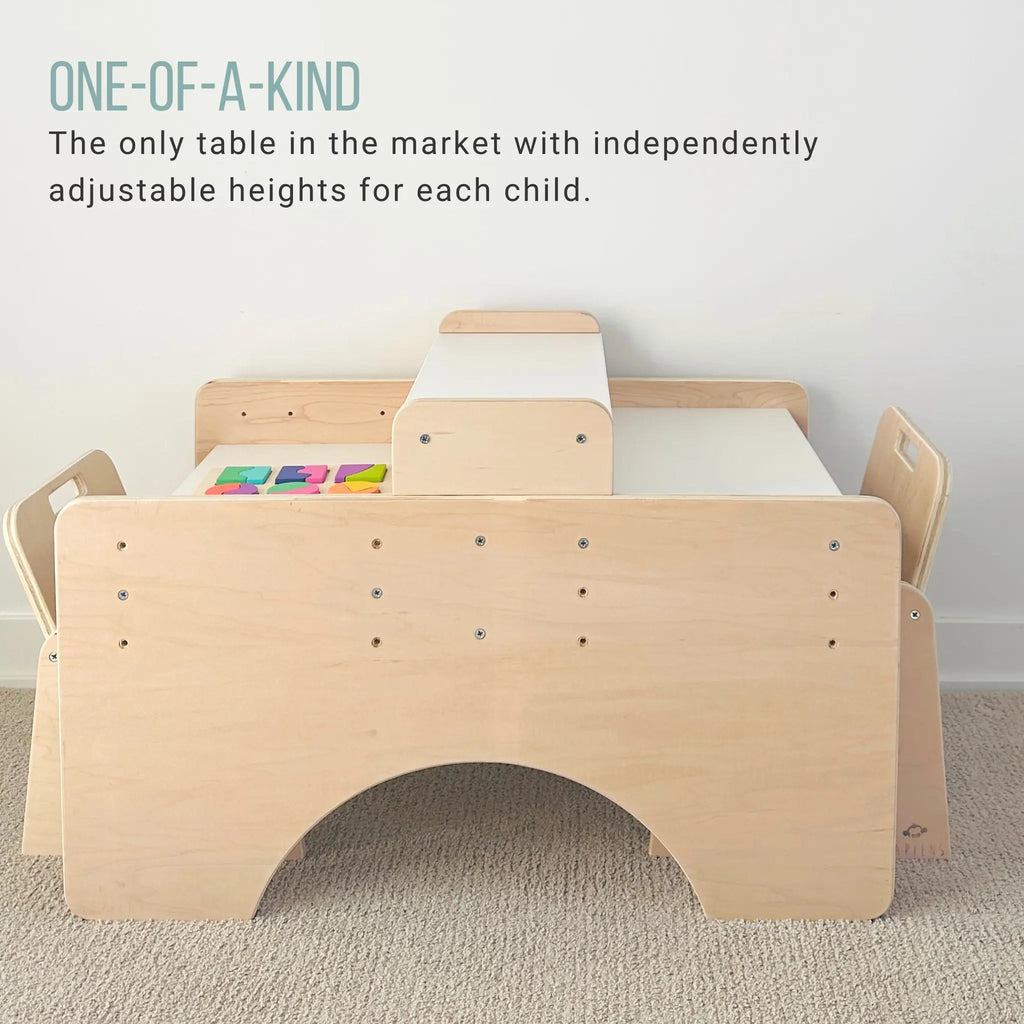 PAPAYA DOUBLE Montessori Table and Chair Set - Adjustable for Two - Shopthatapp.ca