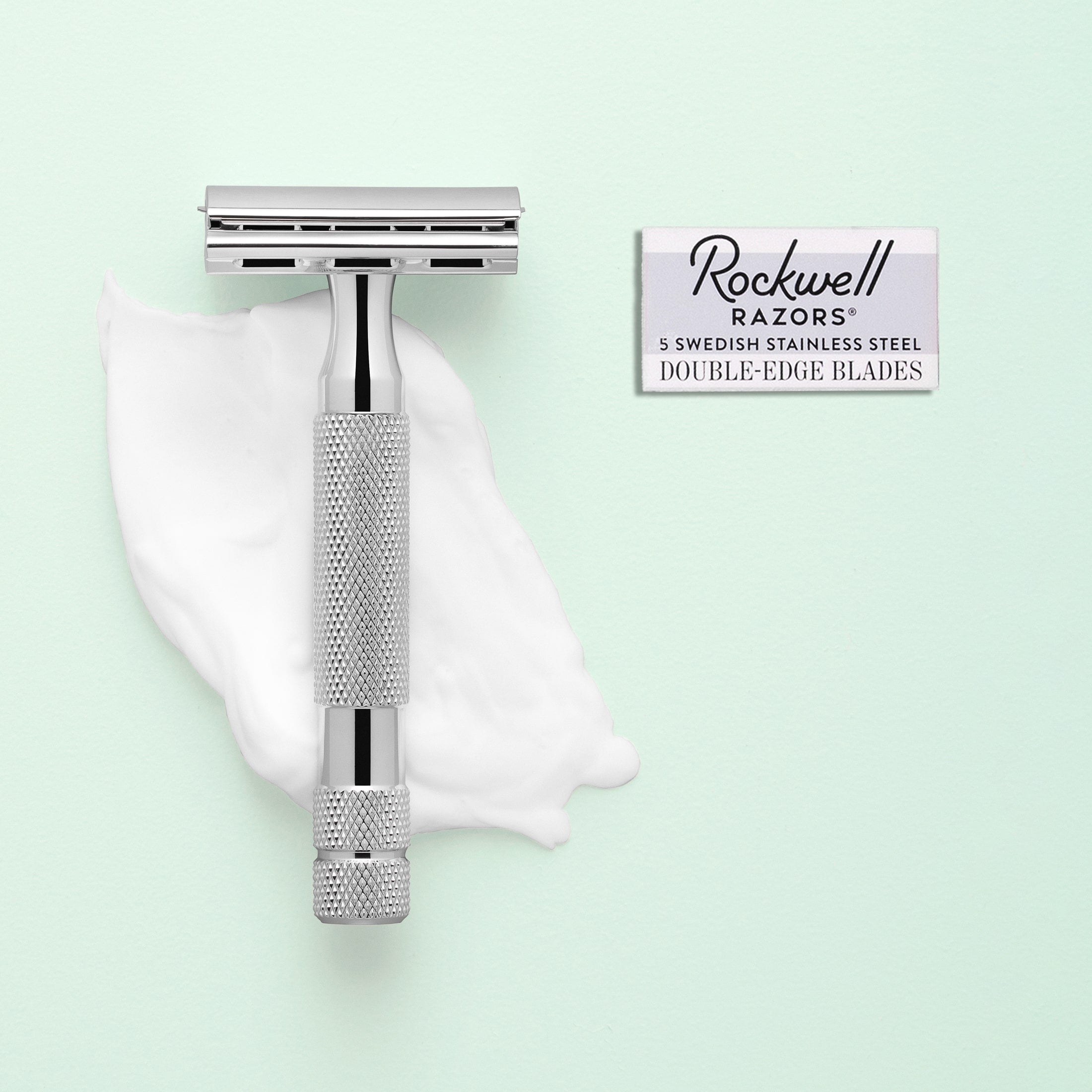 Rockwell 2C Adjustable Safety Razor - White Chrome with 2 Settings