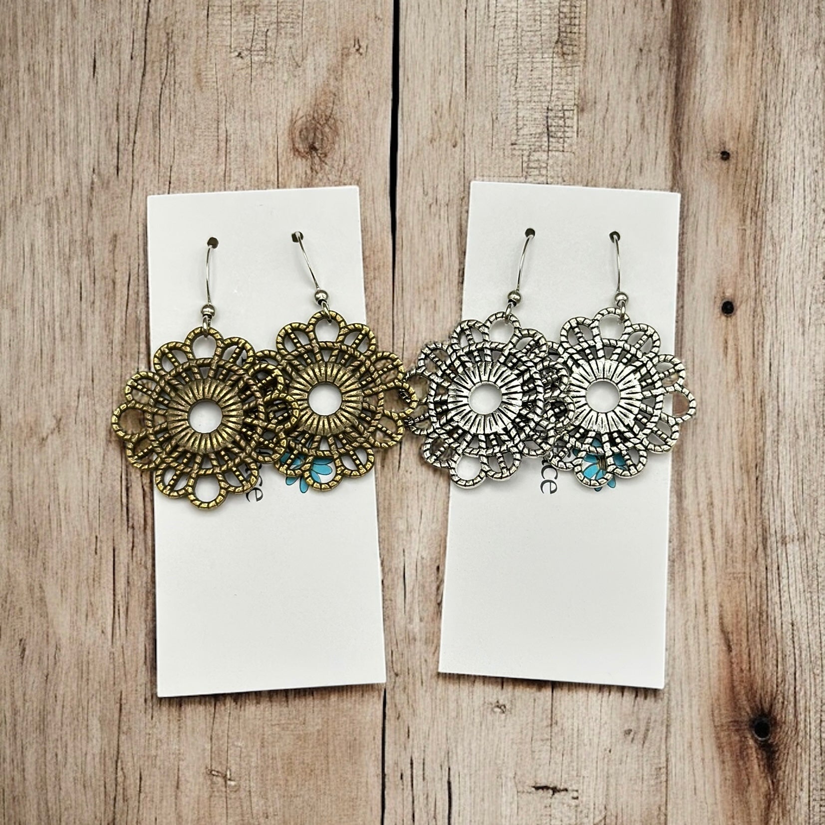 Lace Earrings with Textured Design for Stylish Elegance