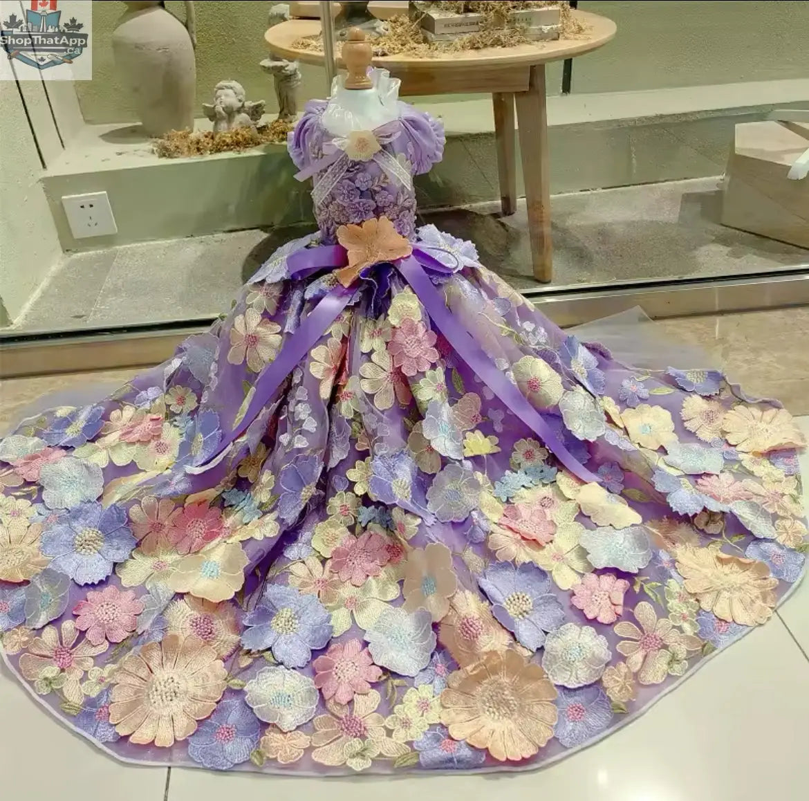 Lavender Floral Dog Dress - Luxury Pet Apparel for Stylish Dogs - Shopthatapp.ca
