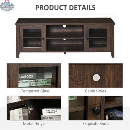 MacKenzie TV Stand for TVs up to 65 inches-Coffee Brown - Shopthatapp.ca