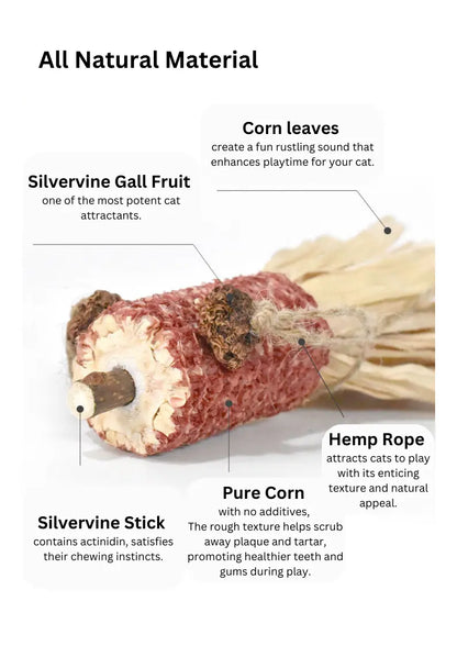 Silvervine Corn Goldfish natural fresh toy for cats by CATWANT, featuring a realistic goldfish design with silvervine accents.