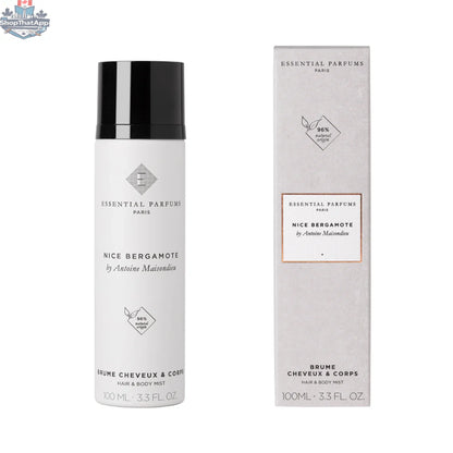 Essential Parfums Nice Bergamote body mist by Onlyblooms Import Inc., 100 ml bottle with a clear, elegant design.