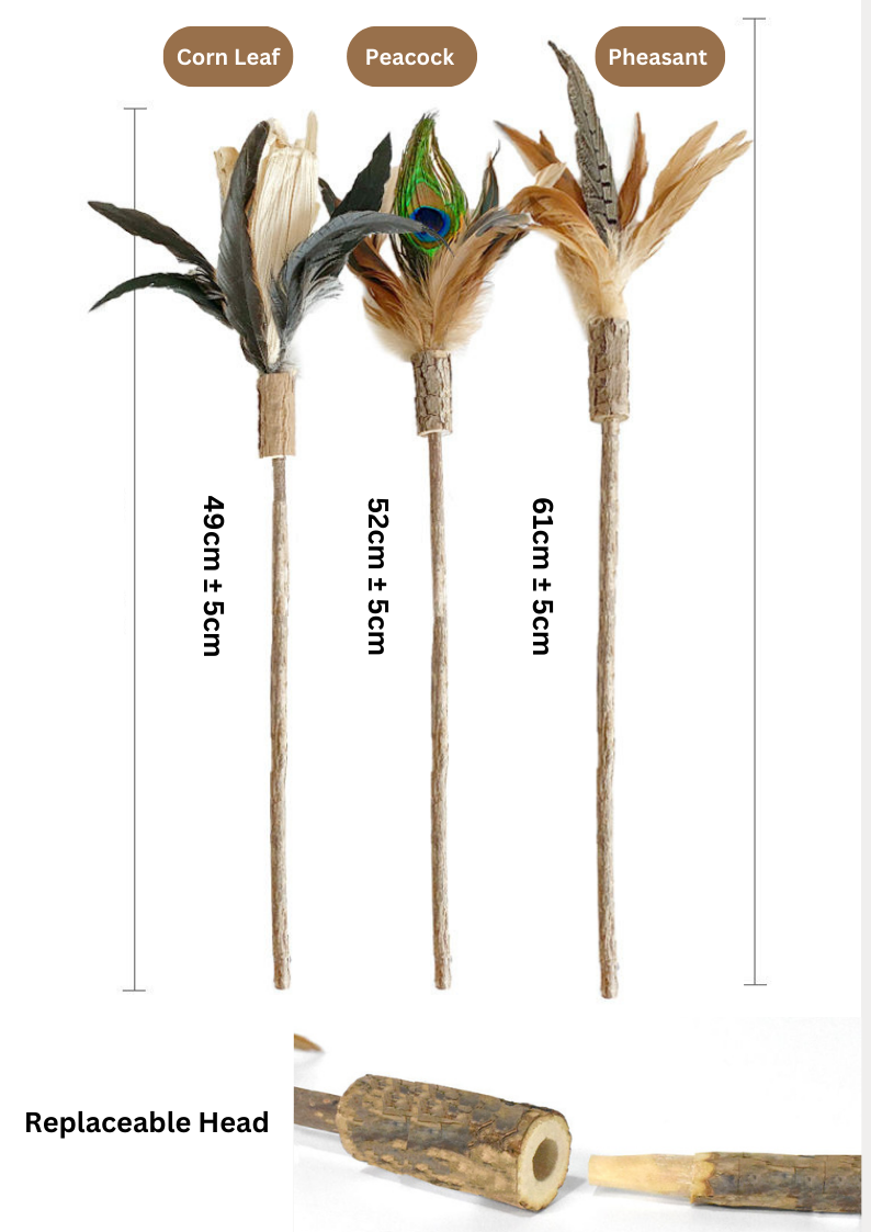 Silvervine Rod Teaser Set - 2 Replaceable Heads & 1 Rod - Shopthatapp.ca