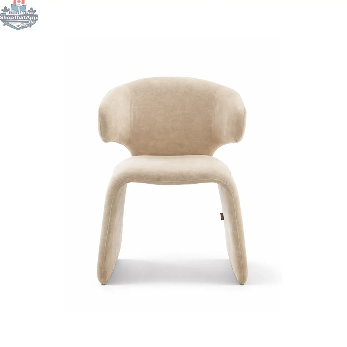Oriana Sculpted Dining Chair by Hygge Design House, featuring a stylish modern design with curved backrest and wooden legs.