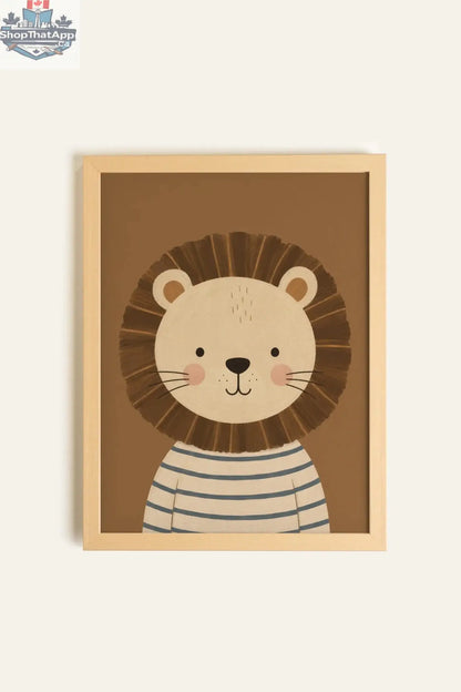 LEO THE LION Canvas Art - Oeuvre sur toile rigide, encadré Naturel Clair (collective) - Shopthatapp.ca