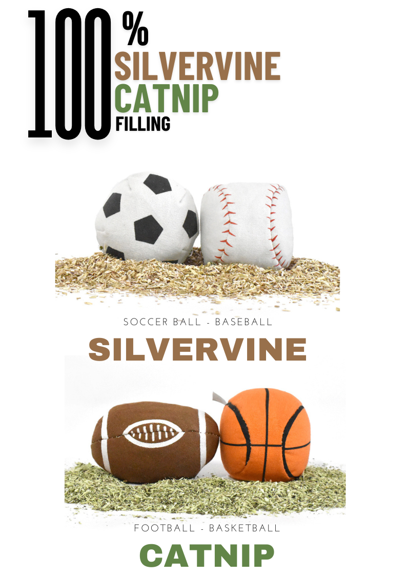 100% Silvervine Catnip Sport Balls Set - 4-Pack for Fun Feline Playtime - Shopthatapp.ca