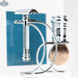Merkur Shaving Set with MK-39001 Razor, Silver Tip Badger Brush and Curved 3-piece Stand, Chrome - Shopthatapp.ca